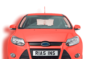 Mint green coloured car