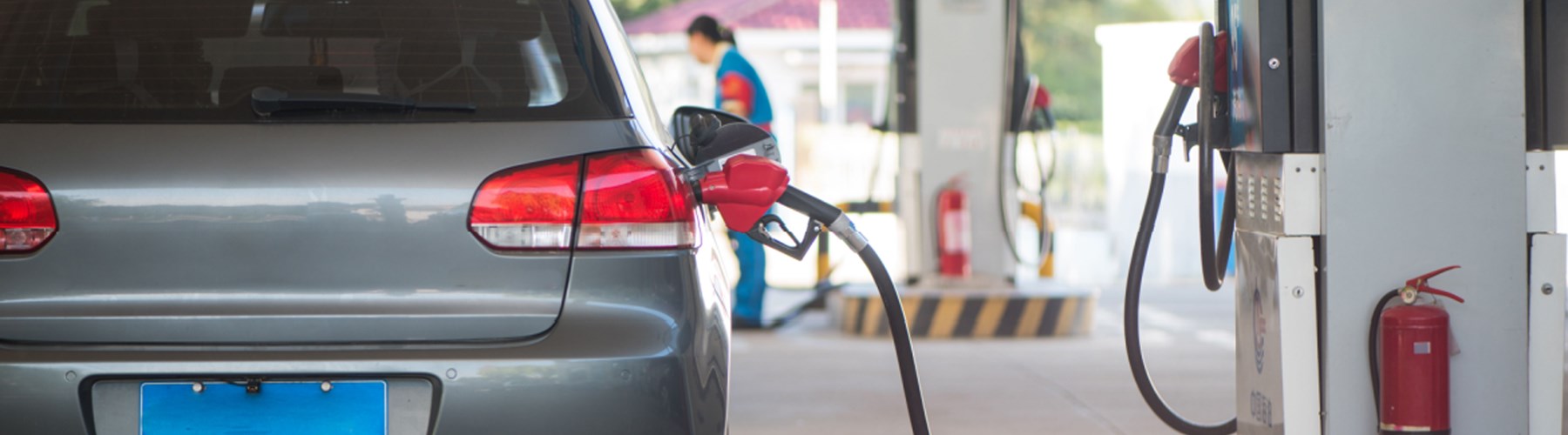 Car in a petrol station