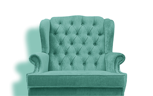 A blue armchair