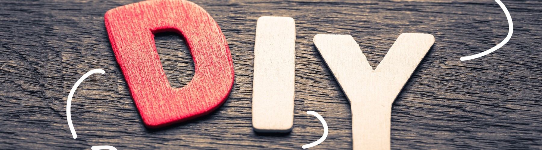 Painted pots with plants in