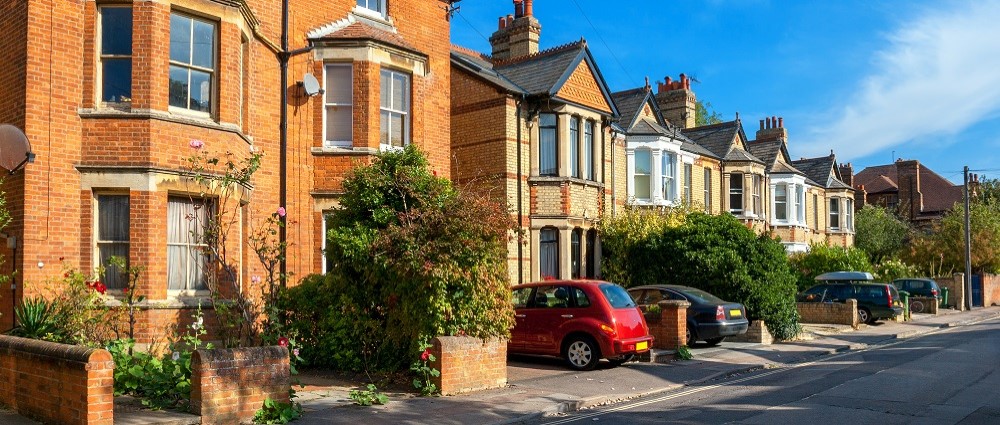 row of houses on street