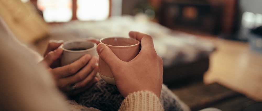 couple in front of the fire