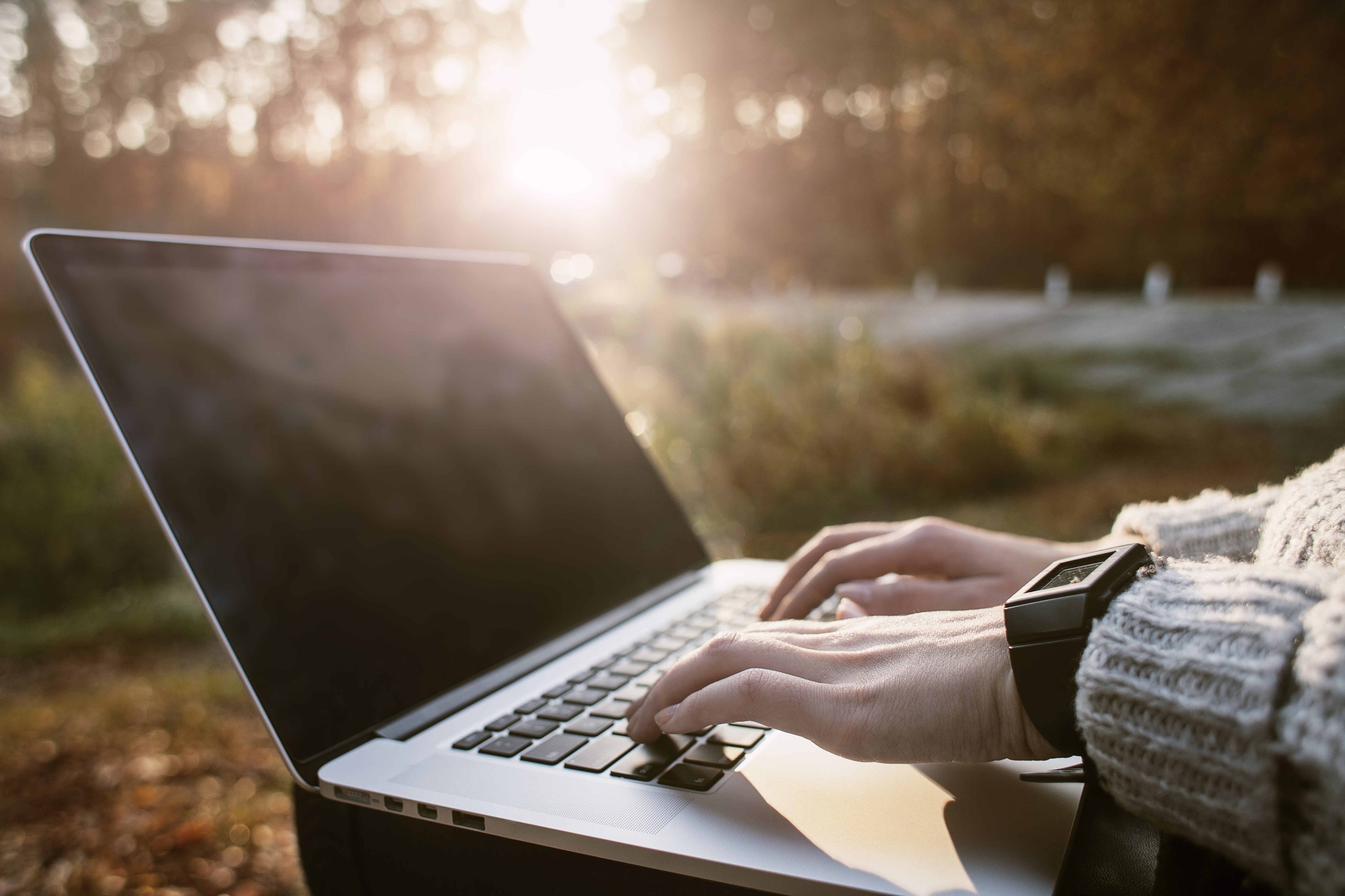 Person using a laptop